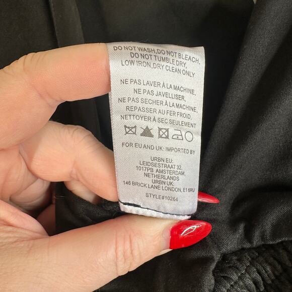 Anthropologie Hutch Wide Leg V Neck Black Jersey Long Sleeve Jumpsuit Large - Picture 14 of 15